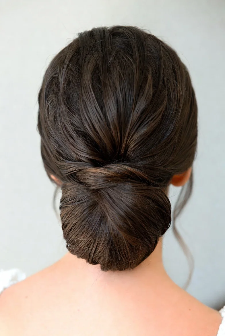 Low Bun with a Wrapped Strand