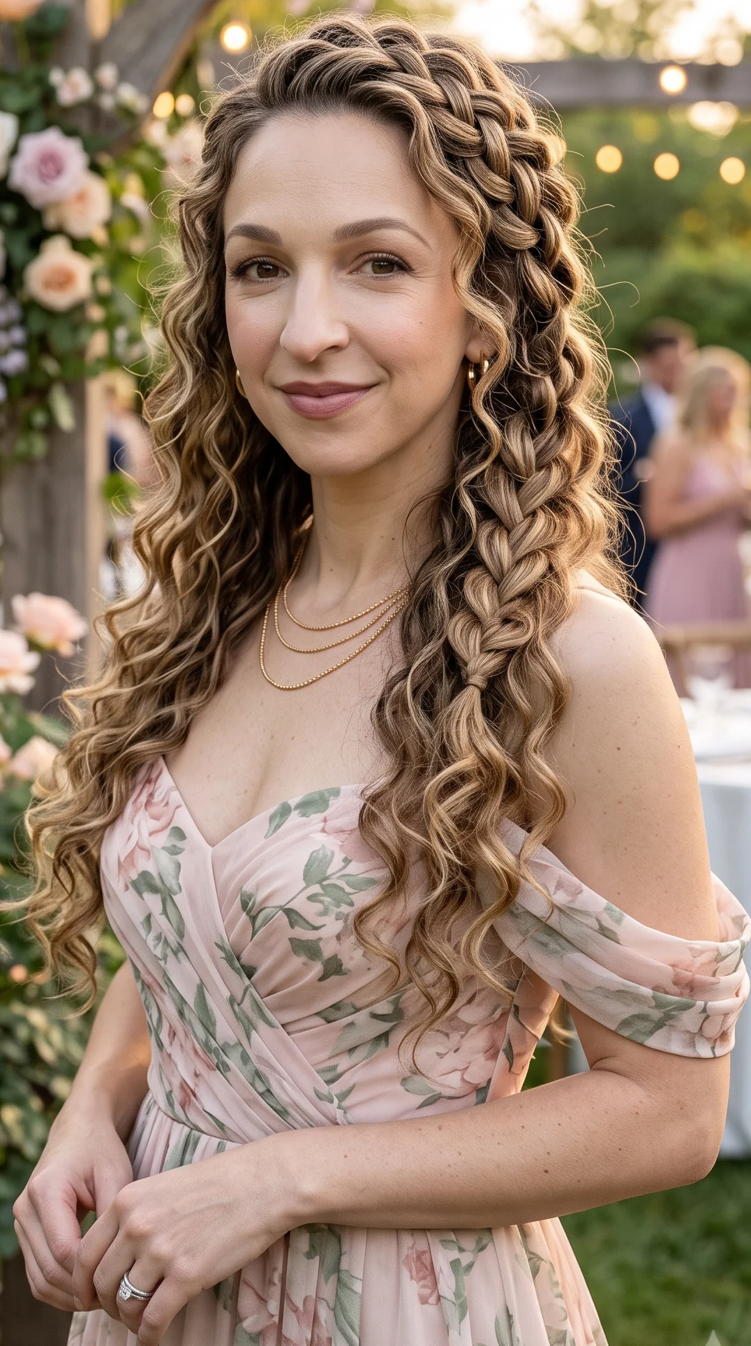 Waterfall Braid With Curls