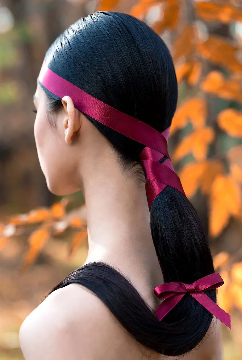 Ribbon-Wrapped Ponytail