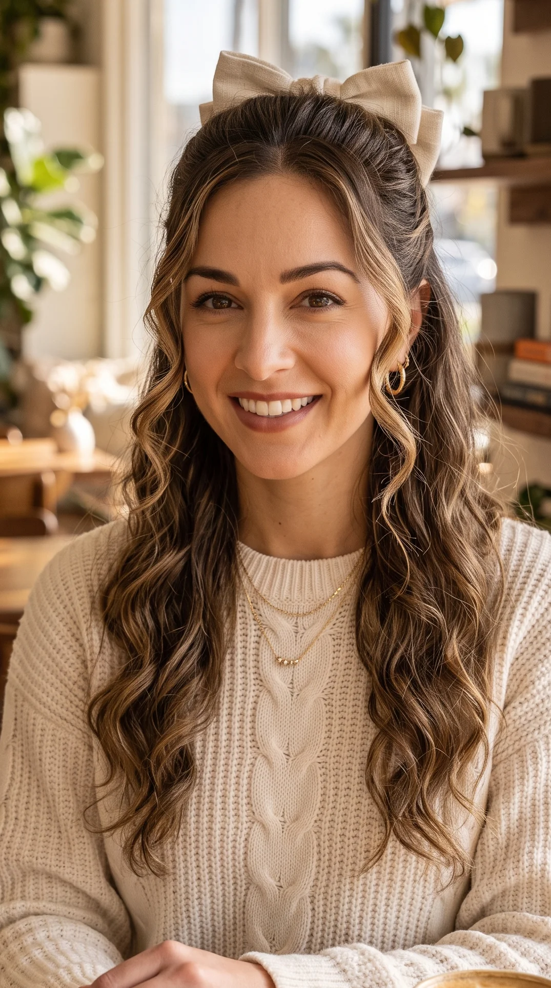Half-Up Curled Hairstyle