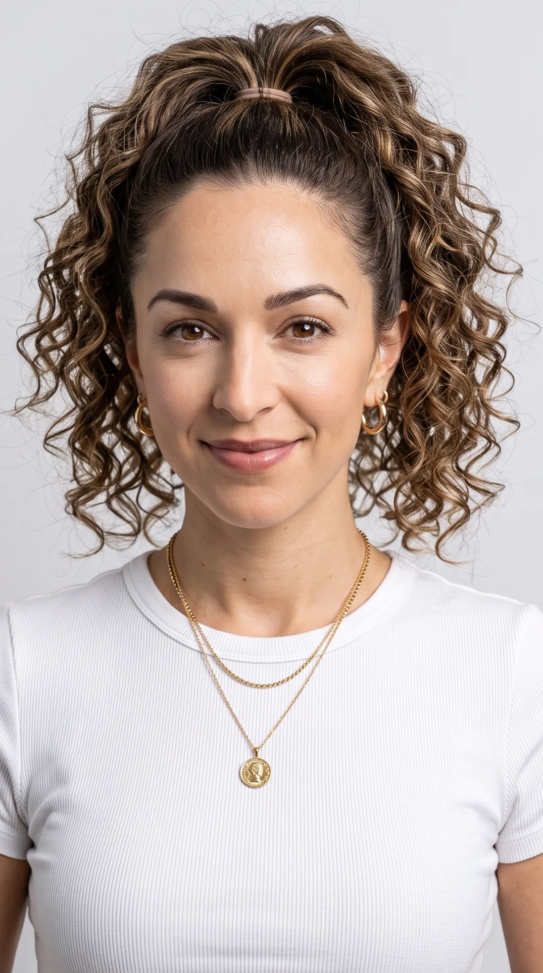 High Ponytail With Bouncy Curls