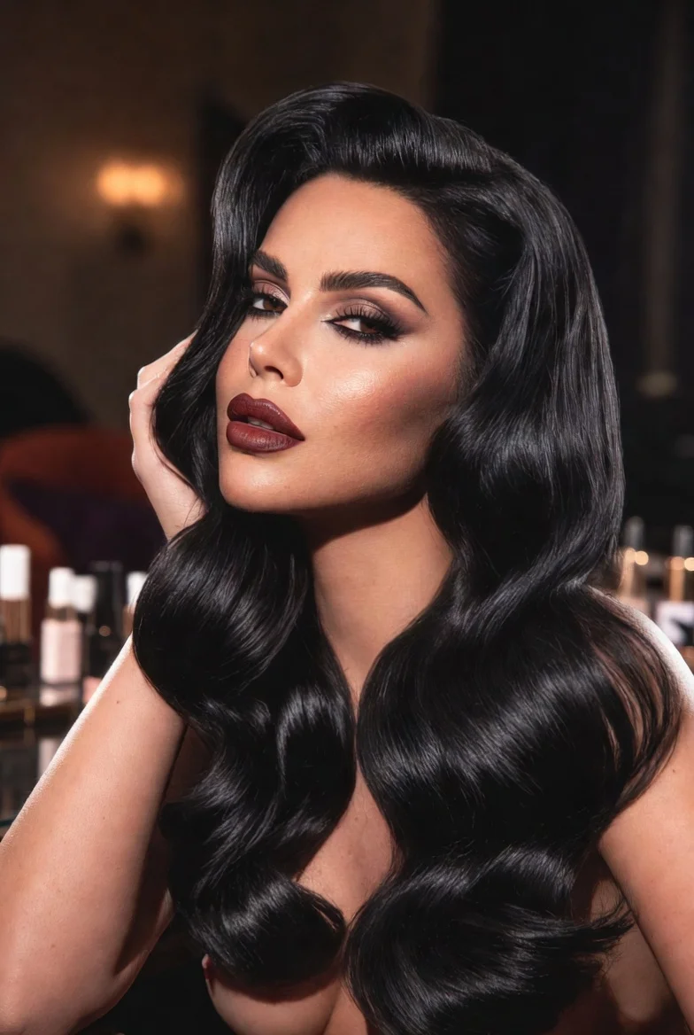 Hollywood glam waves hairstyle