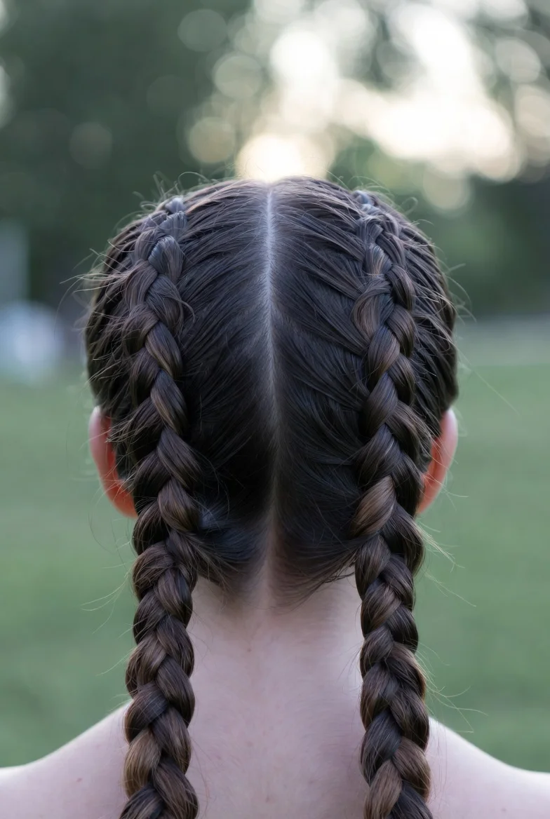 Dutch Braid Pigtails