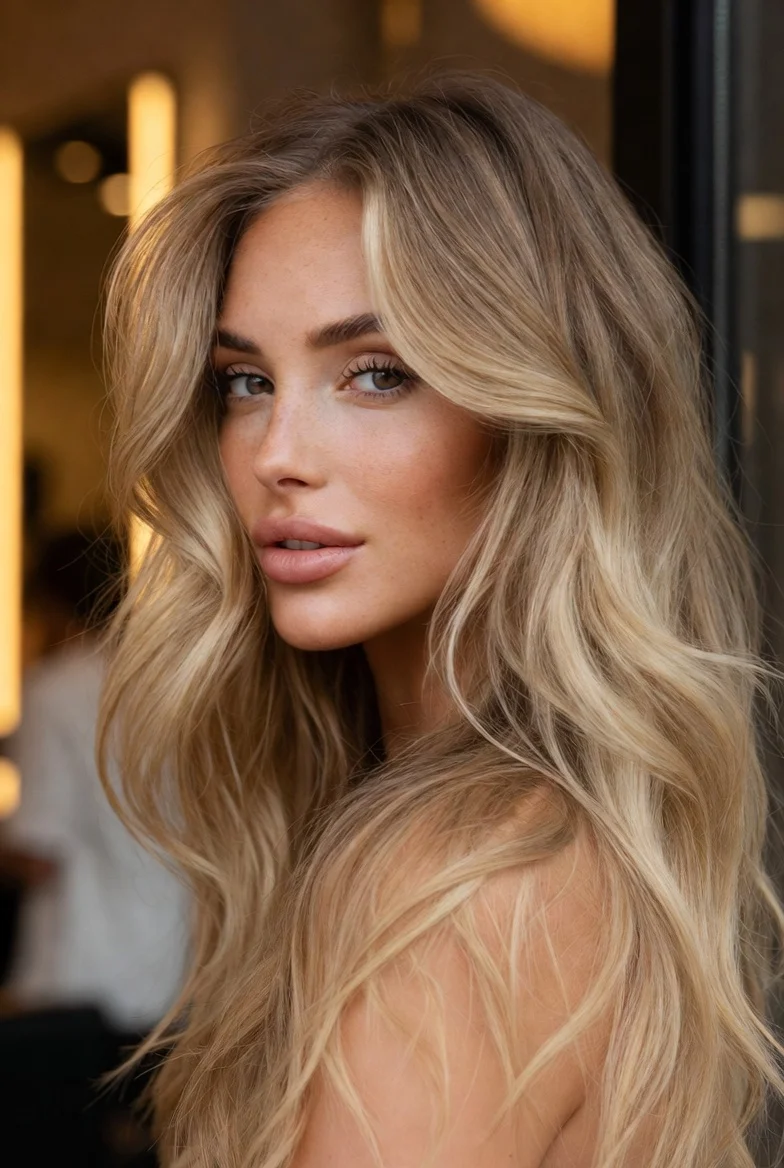 Butter blonde hair with soft layers