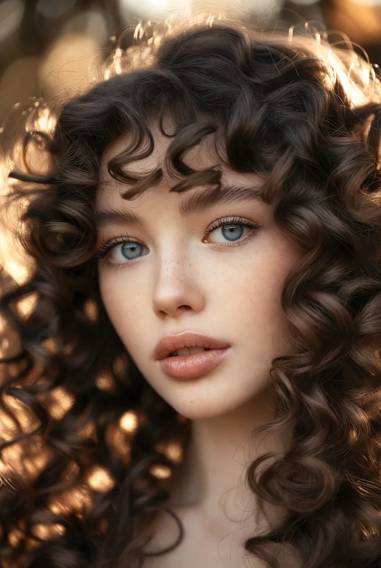 Soft Curls on Dark Hair