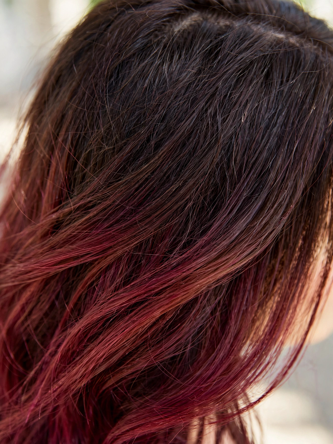 Dark Brown to Burgundy Ombre