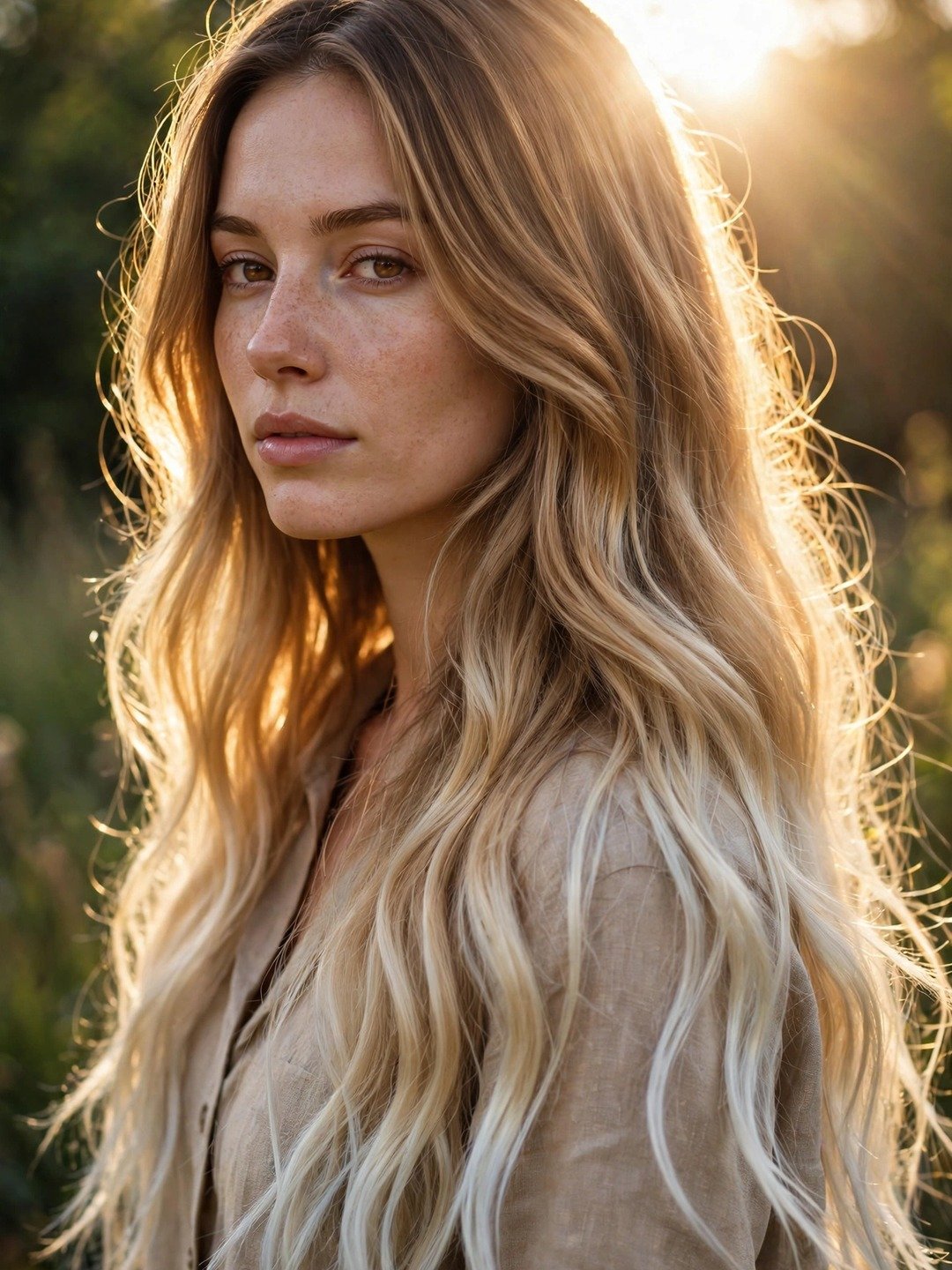Honey Blonde with Platinum Ends
