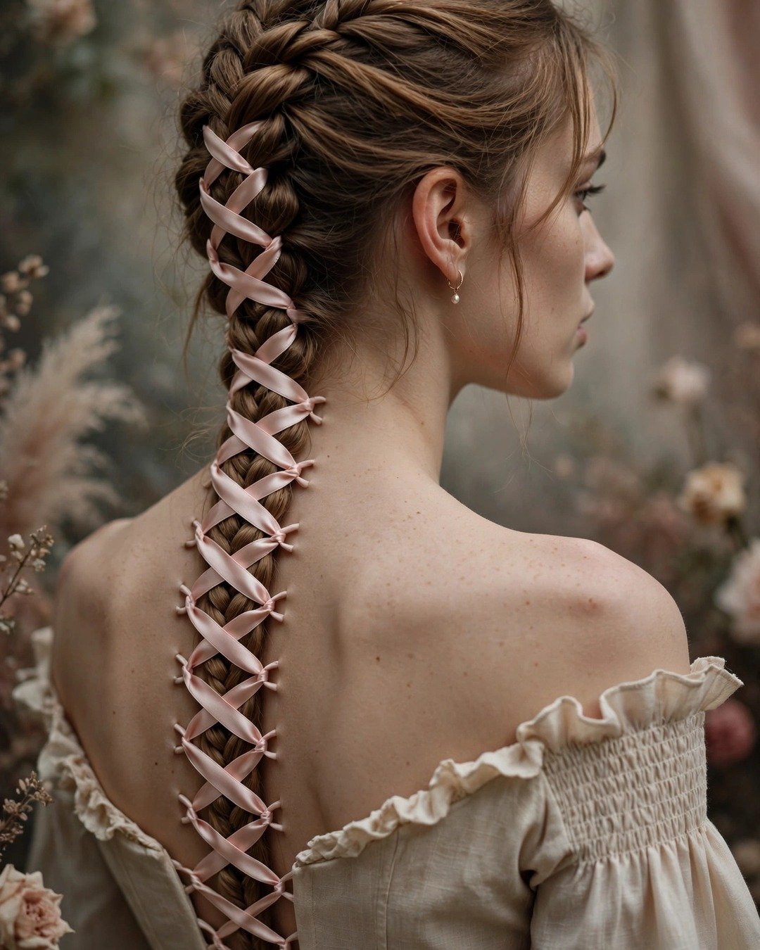 Corset Braid with Laced Ribbon