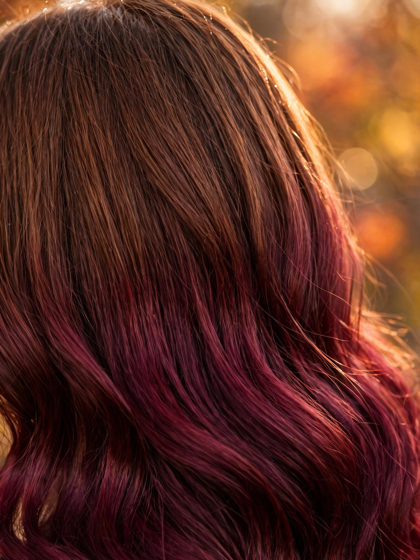 Chestnut to Burgundy Ombre
