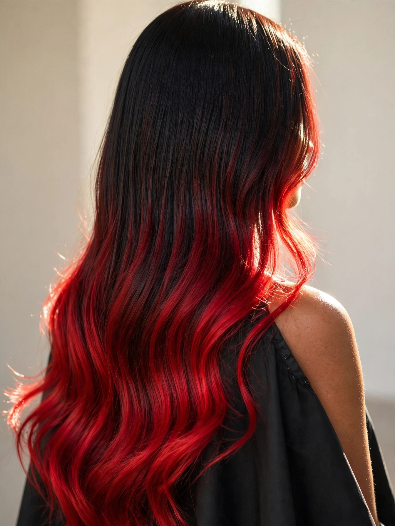 Black to Cherry Red Ombre