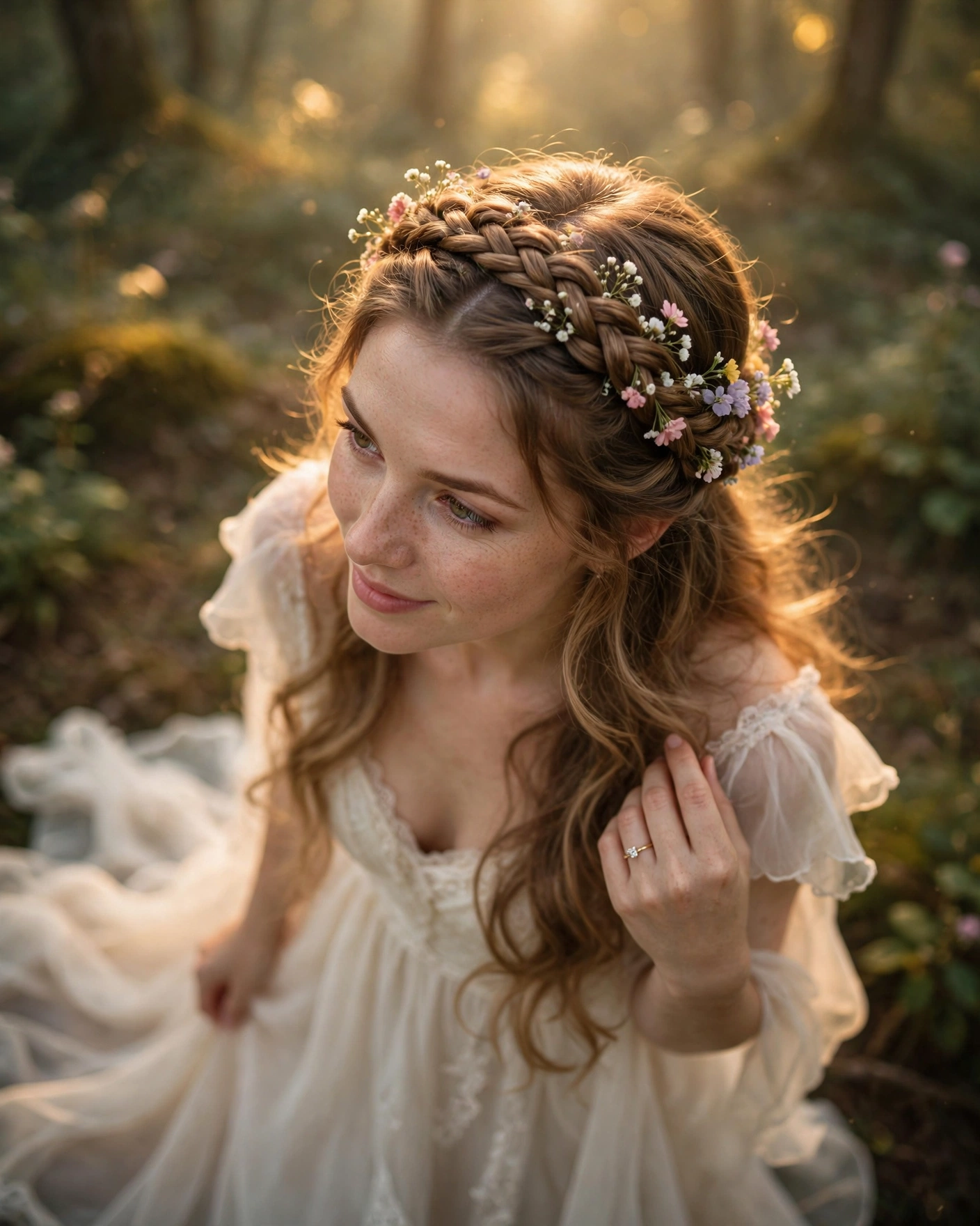 Crown Braid with Loose Waves
