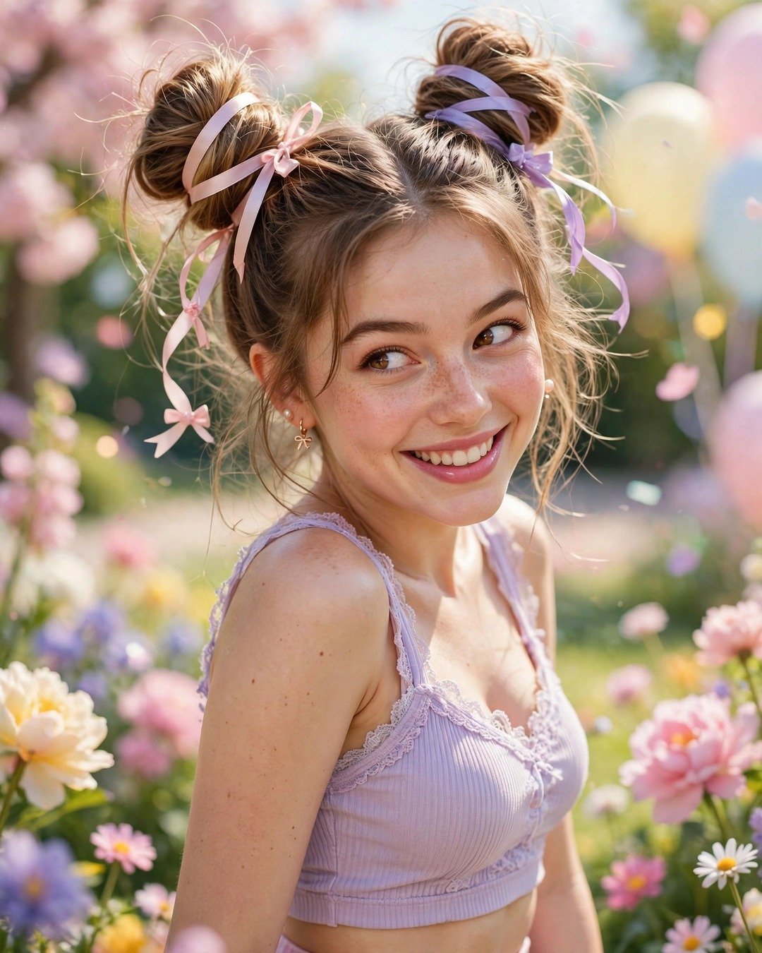 Space Buns with Ribbons
