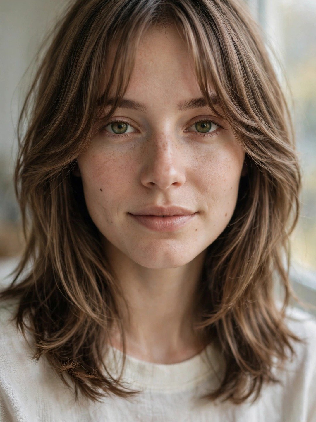 Curtain Bangs with Medium Layers