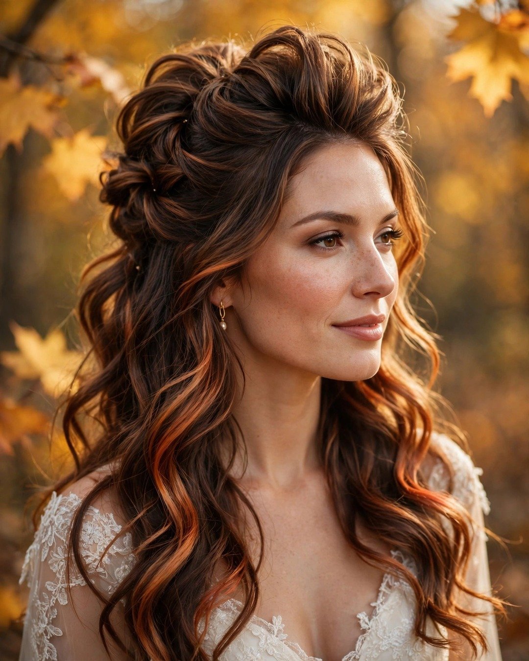 Voluminous Half-Updo with Balayage