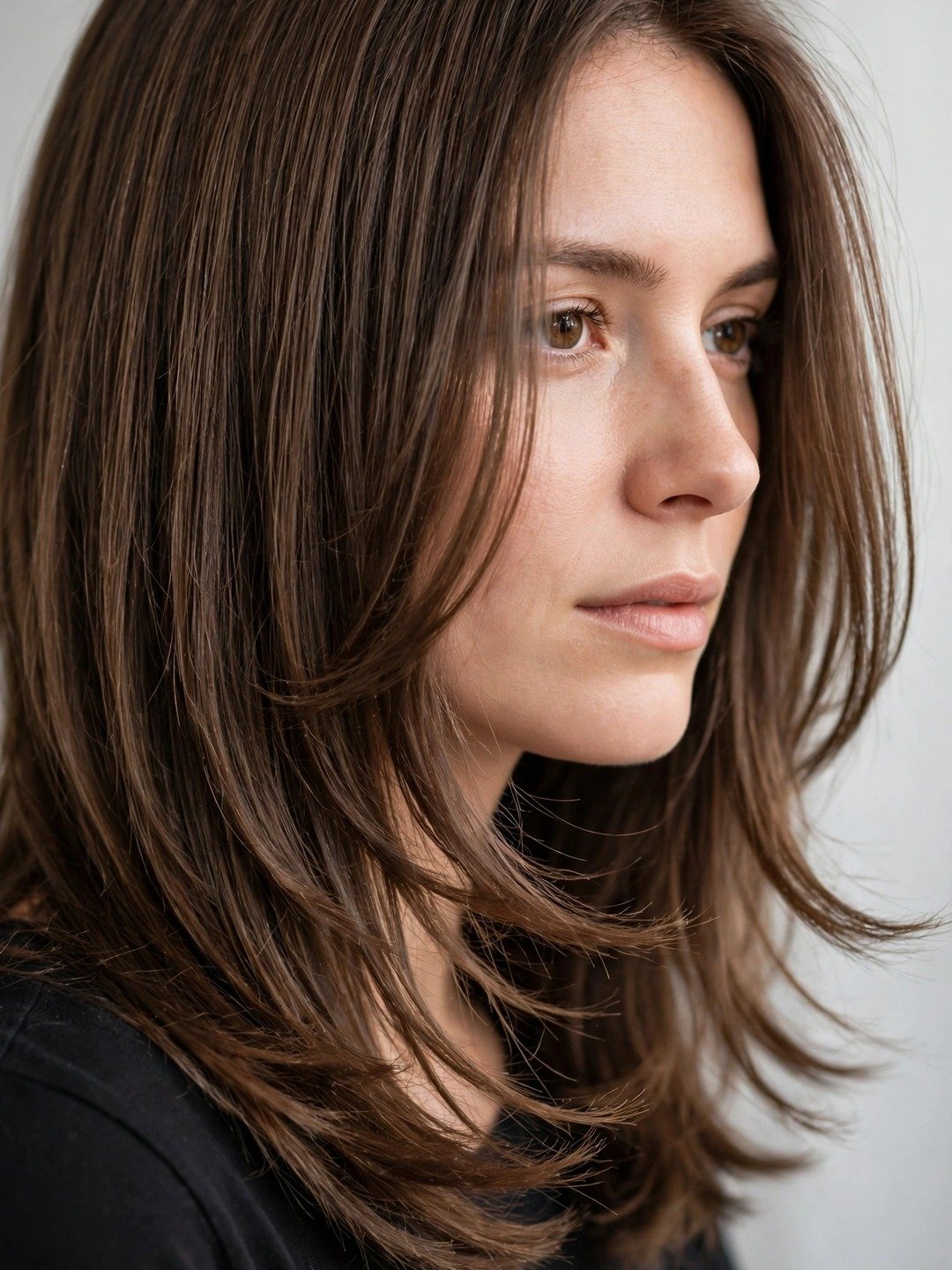 Feathered Layers on Medium Hair