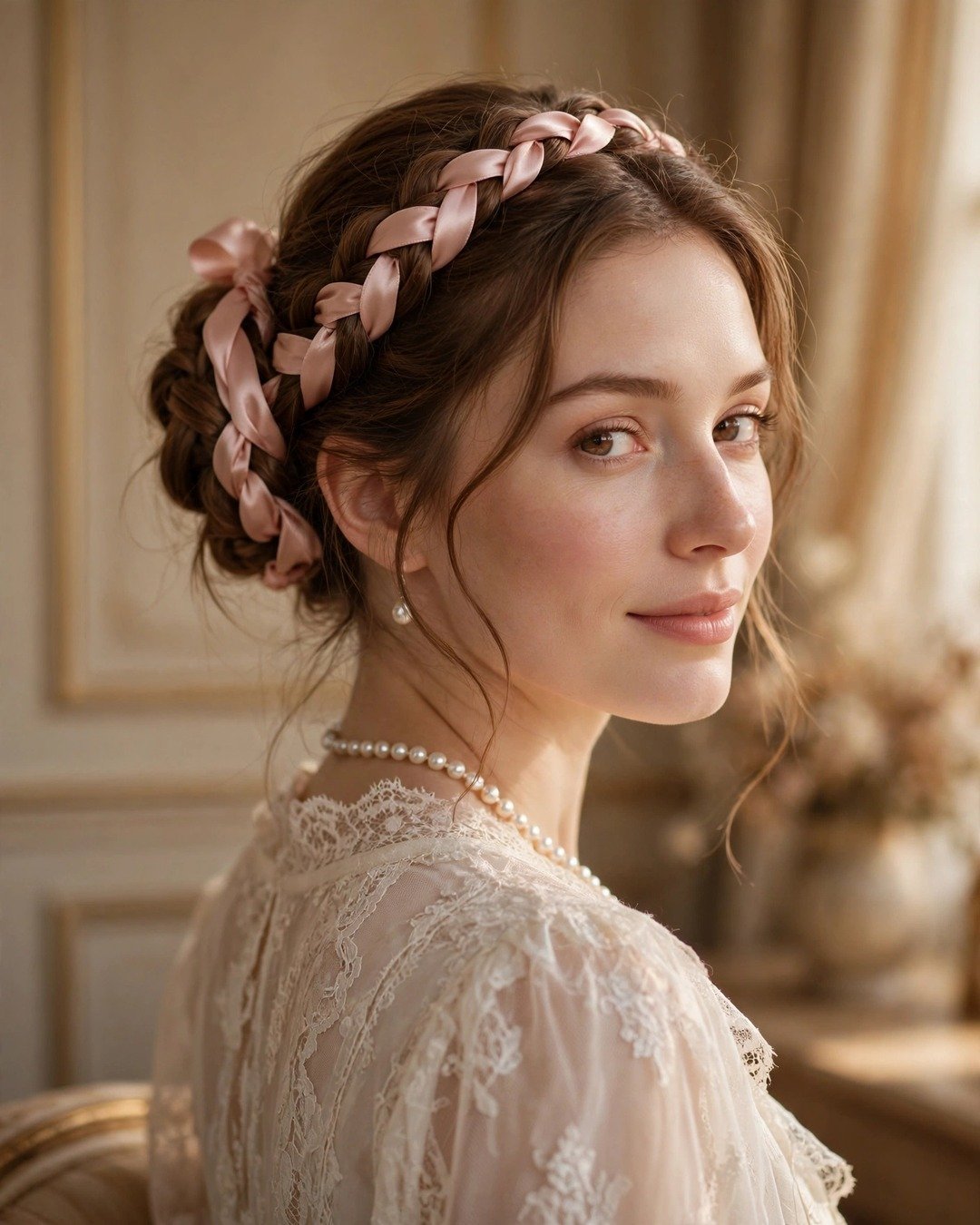 Braided Bun with Ribbon