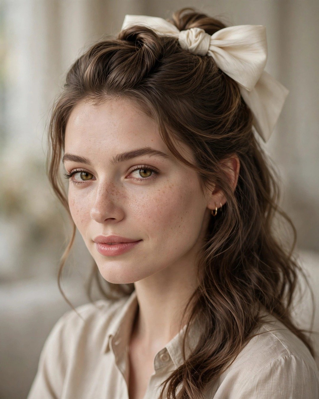 Twisted Half-Up with a Concealed Bow