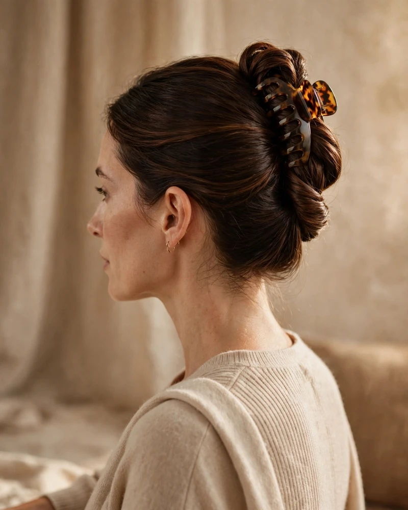 Claw Clip with Curtain Bangs