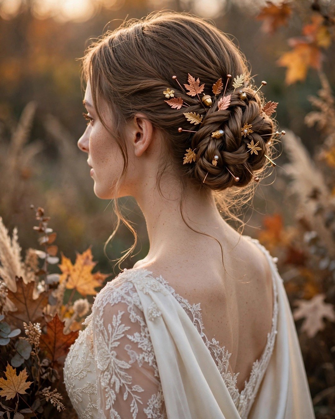 Twisted Low Bun with Copper Pins
