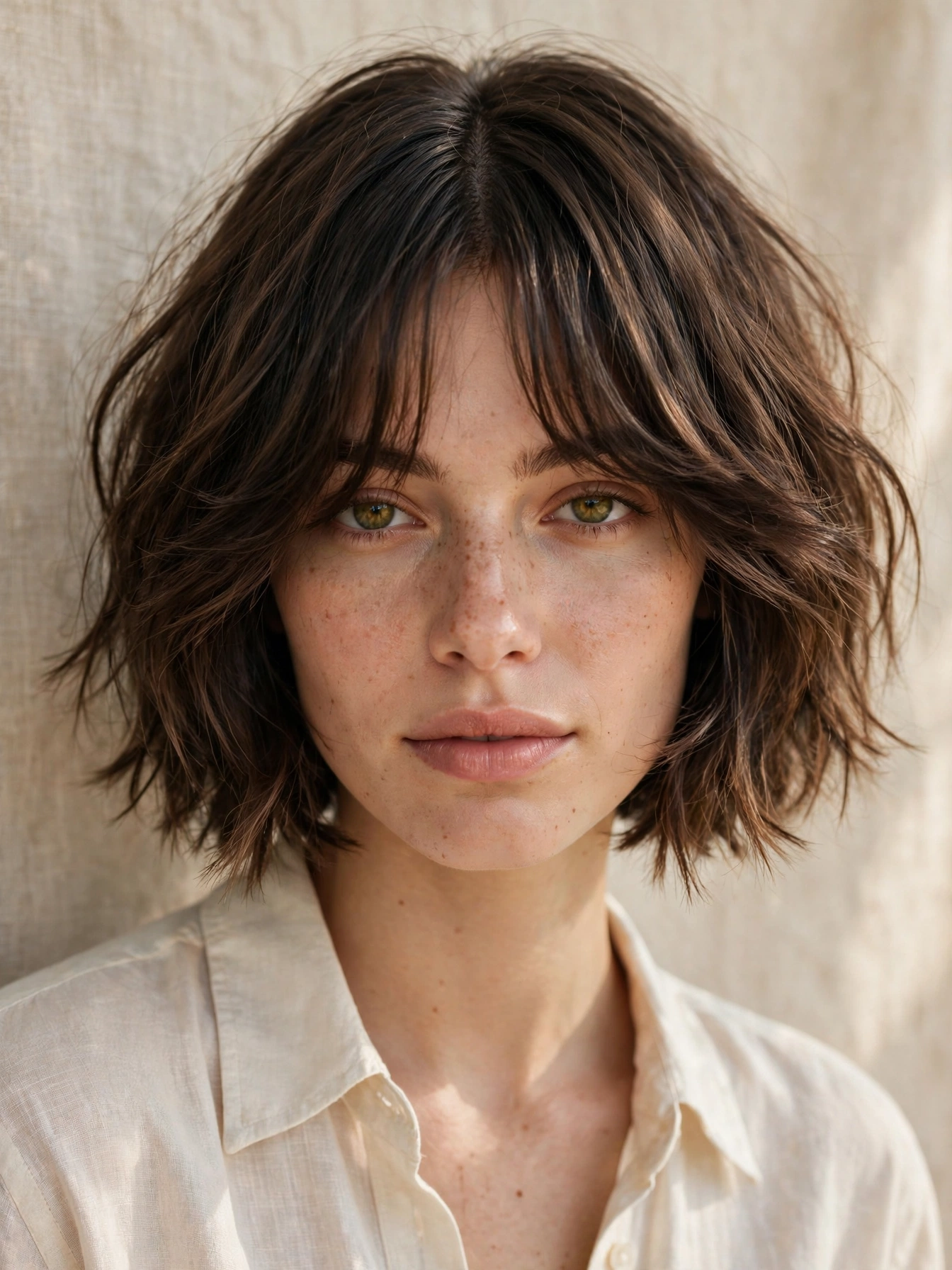 Chopped Bob with Curtain Bangs