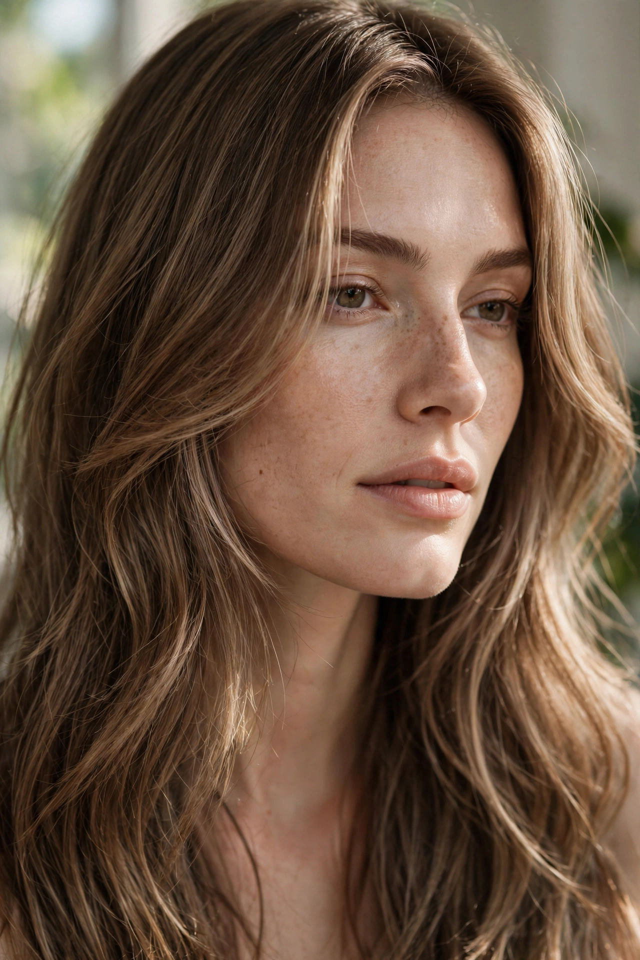 Face-Framing Layers on Long Hair