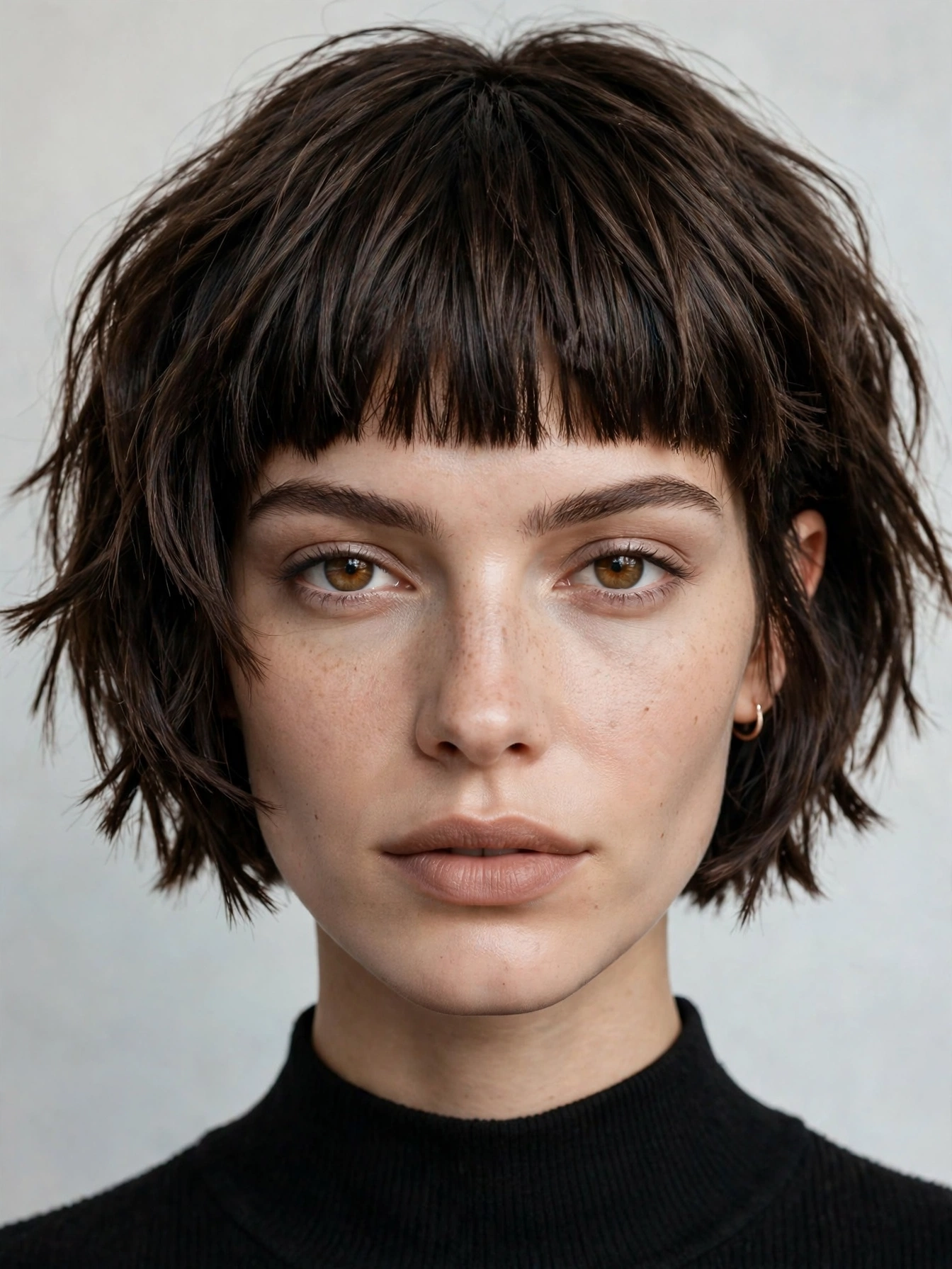 Chopped Bob with Blunt Bangs