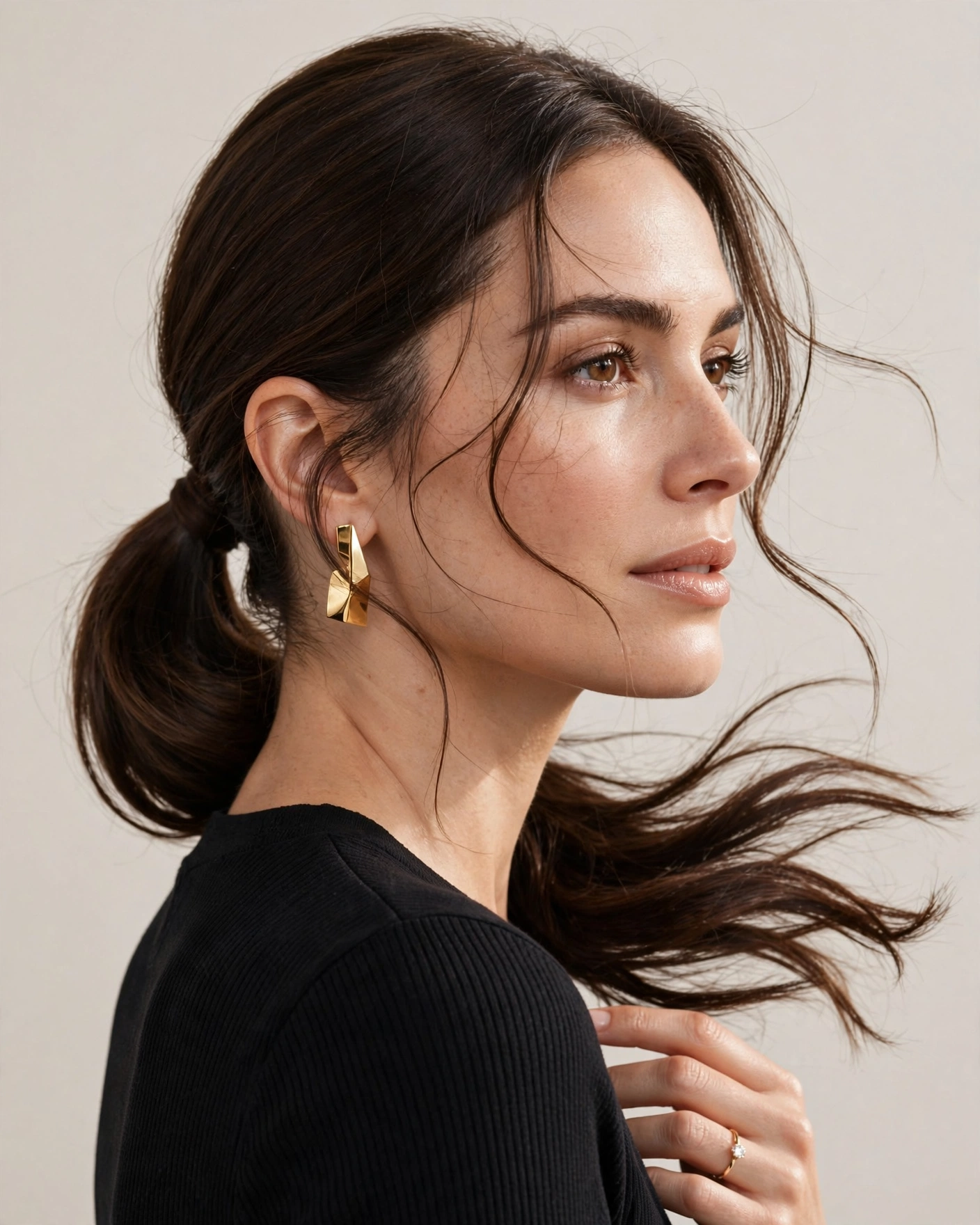 Sleek Low Ponytail with Movement