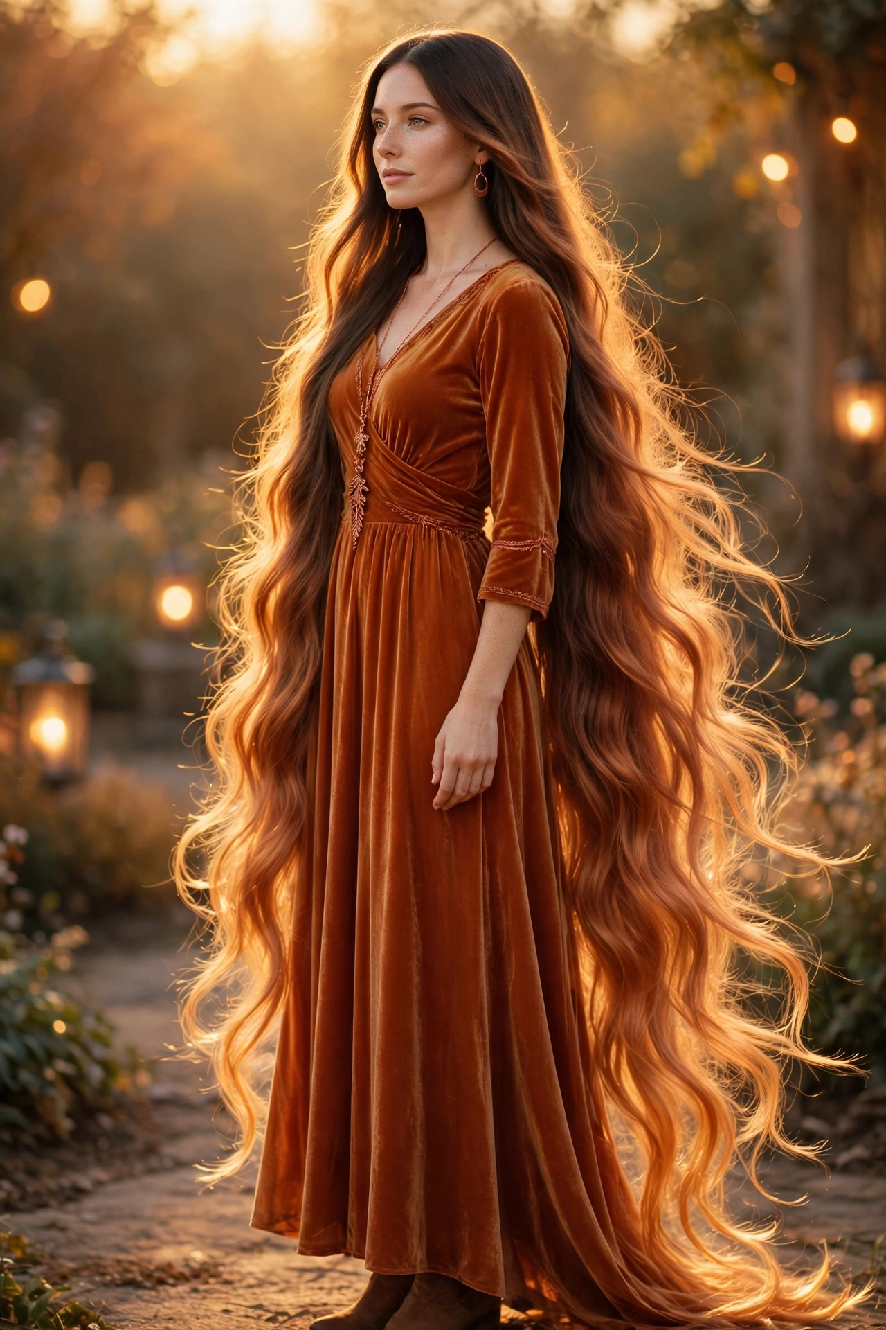 Copper Balayage on Long Hair