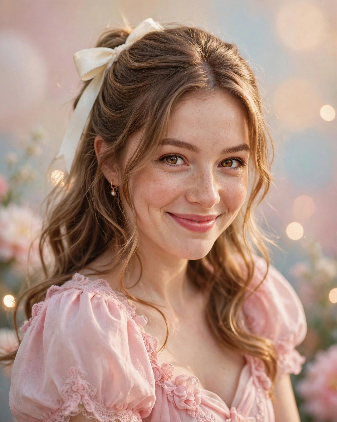 Half-Up with a Ribbon Bow