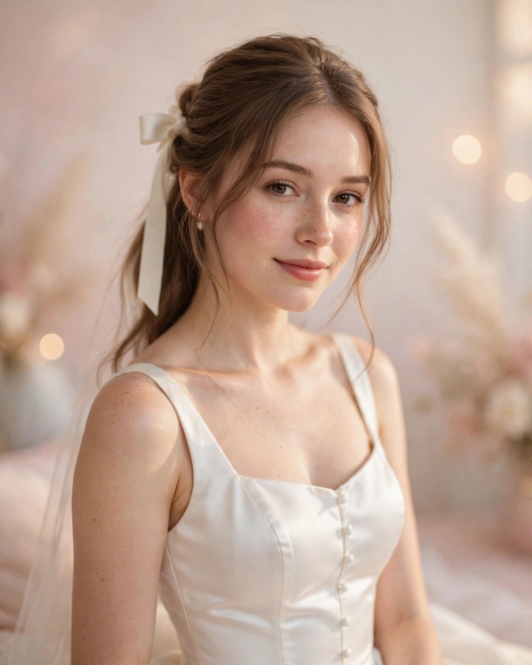 Half-Up with a Ribbon Bow