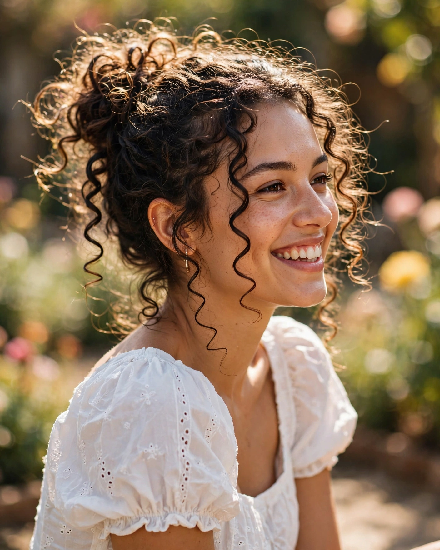 Curly Messy Bun