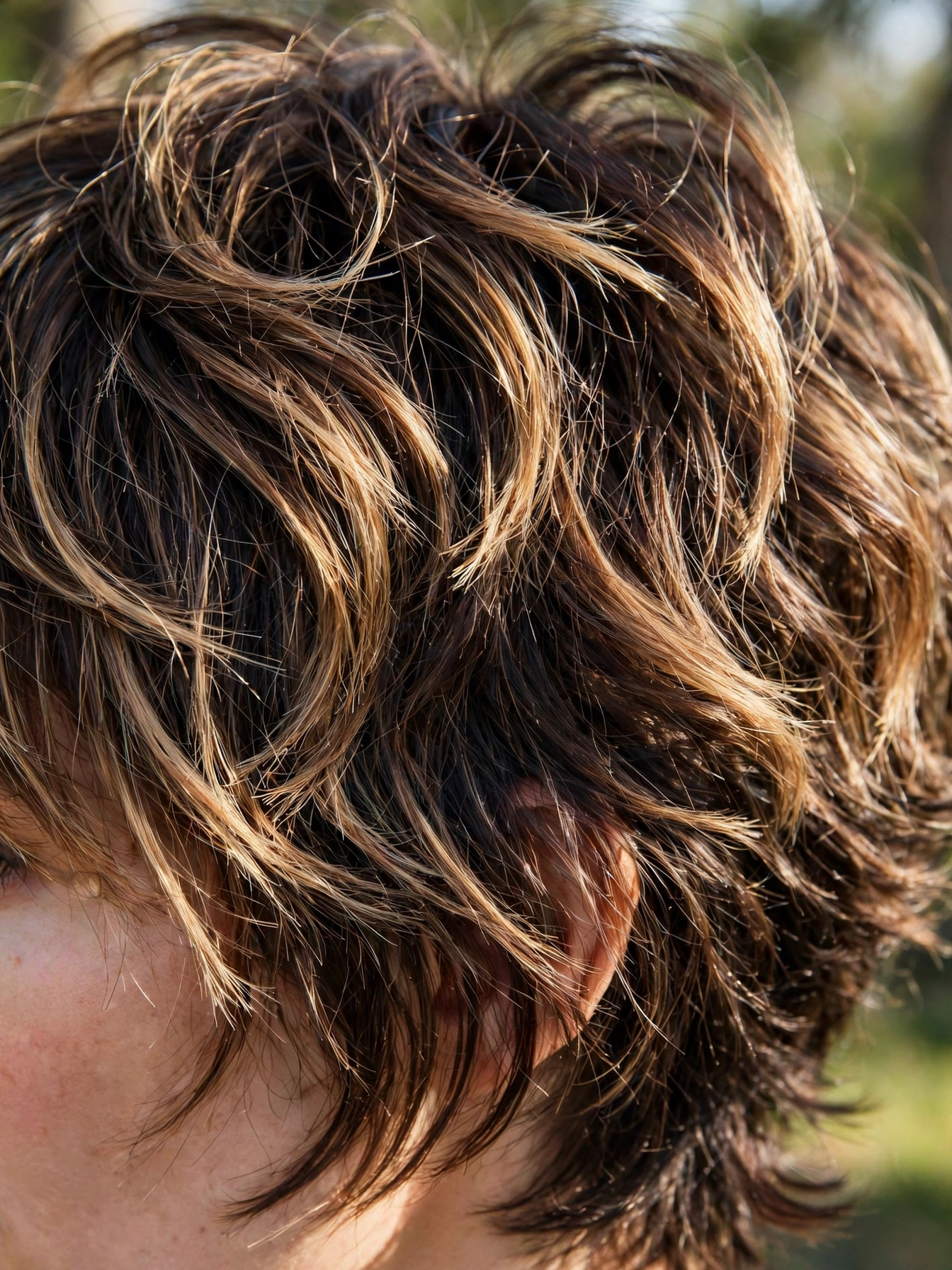 Balayage Shag with Highlights and Lowlights