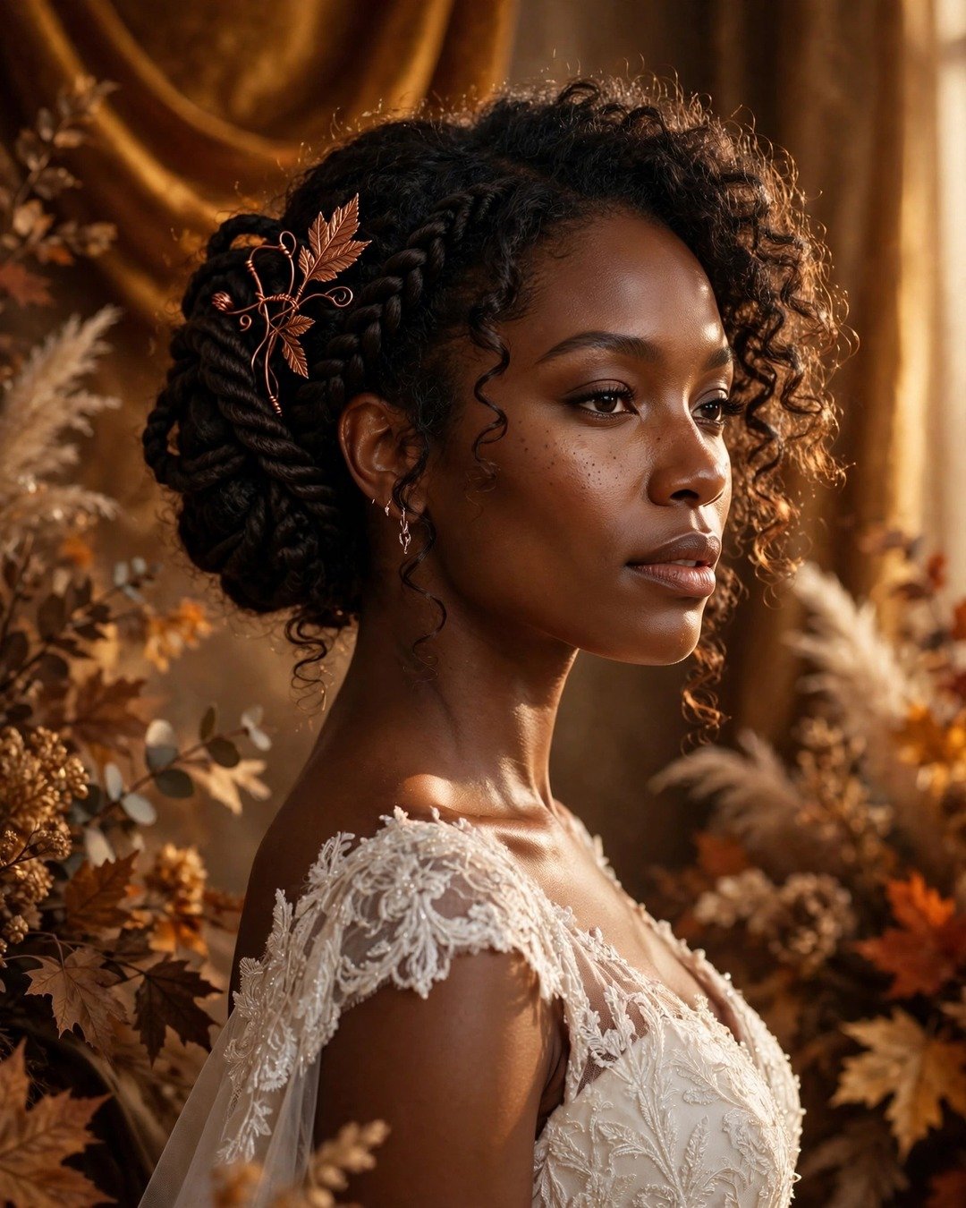 Curly Chignon with Rope Twists