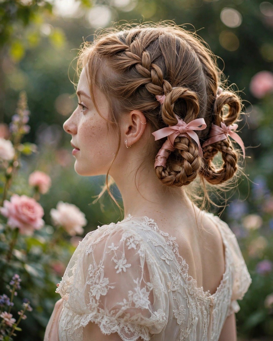 French Braid Loops with Ribbons