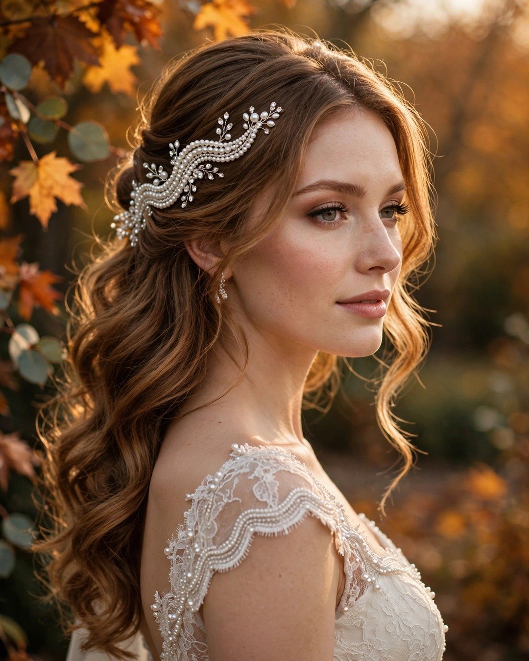 Half-Up with Pearl Embellishment