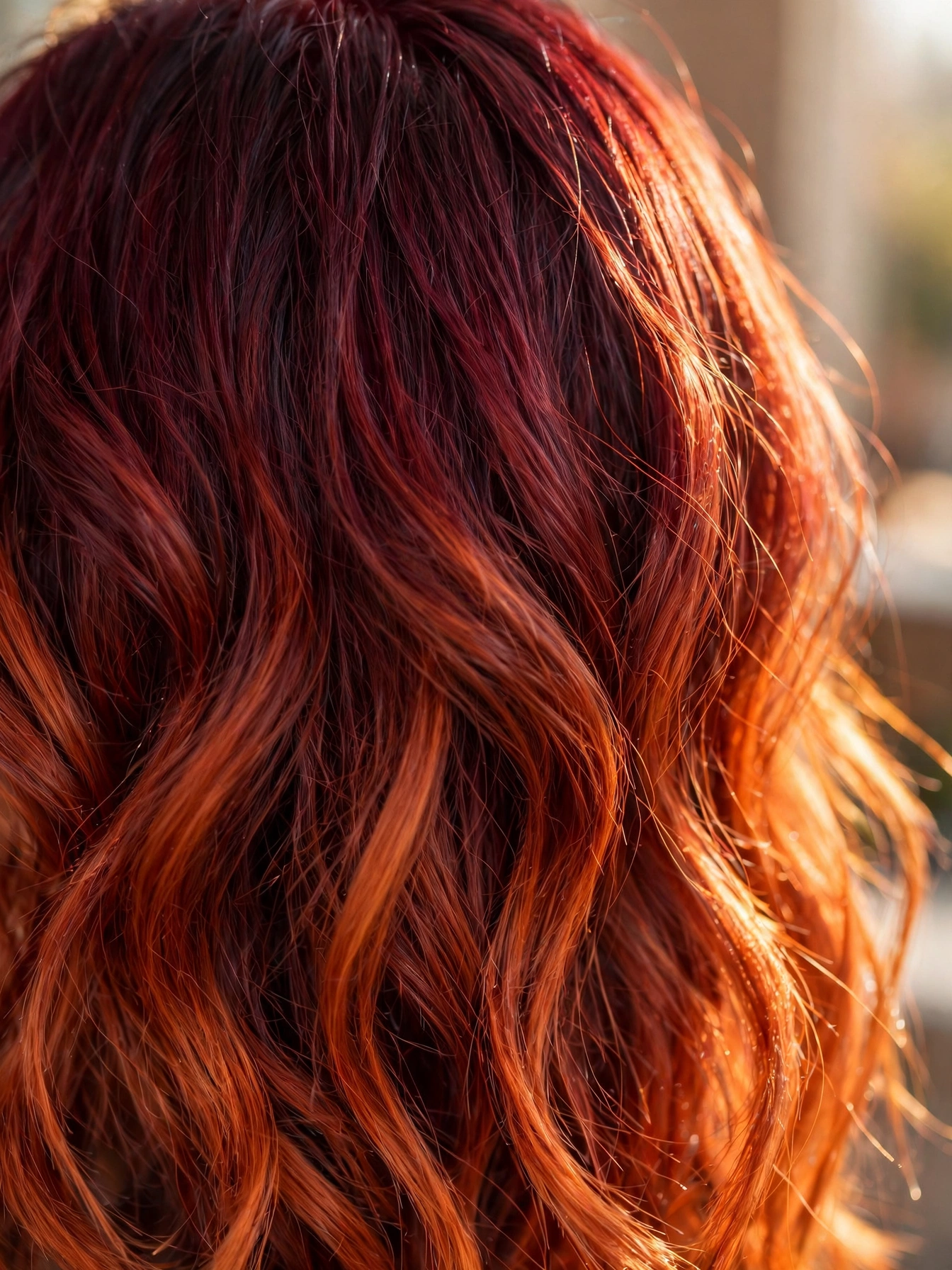 Burnt Orange Burgundy Ombre