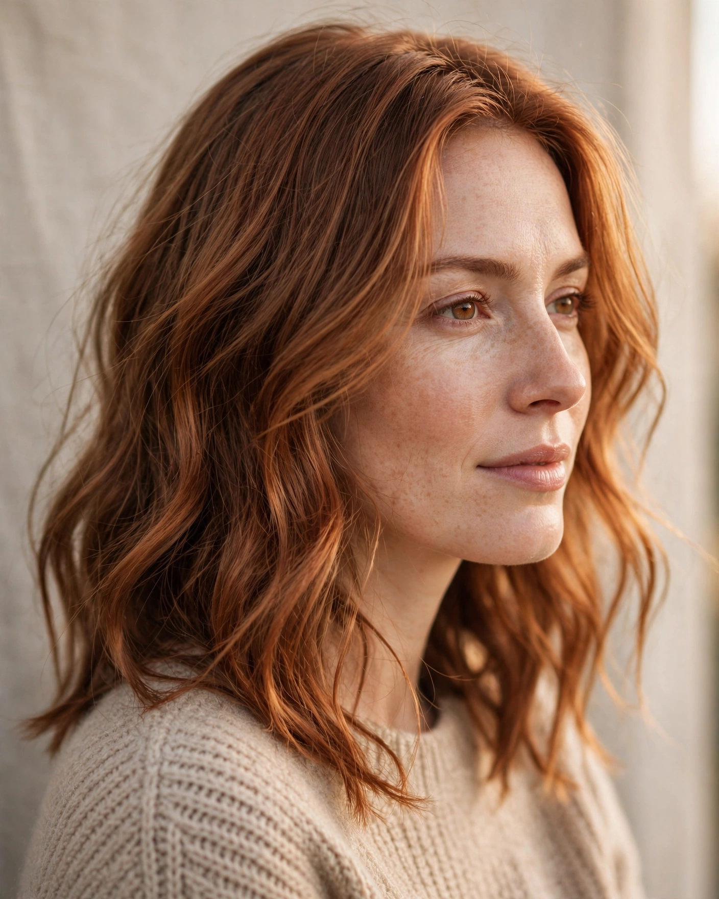 Copper Balayage on Dark Brunette