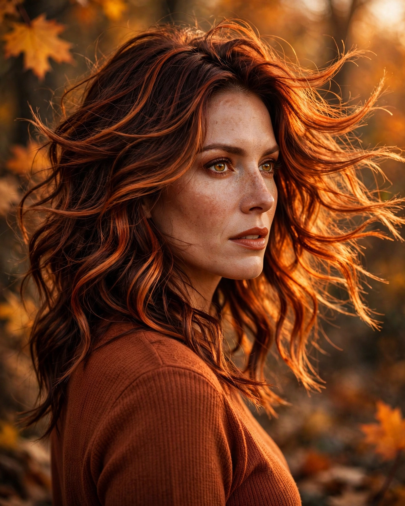 Cinnamon-Copper Balayage on Auburn