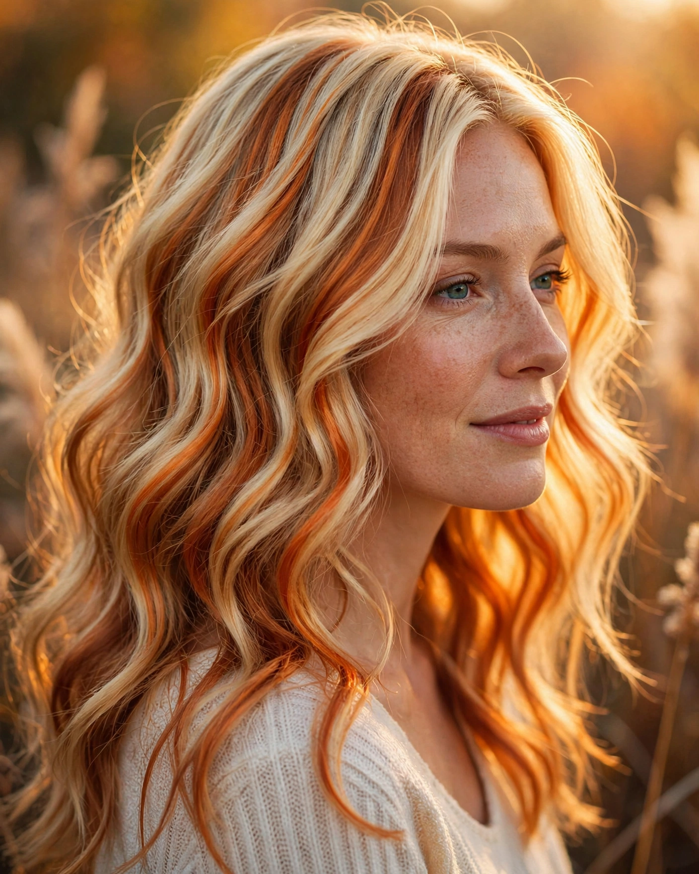 Copper Balayage on Blonde
