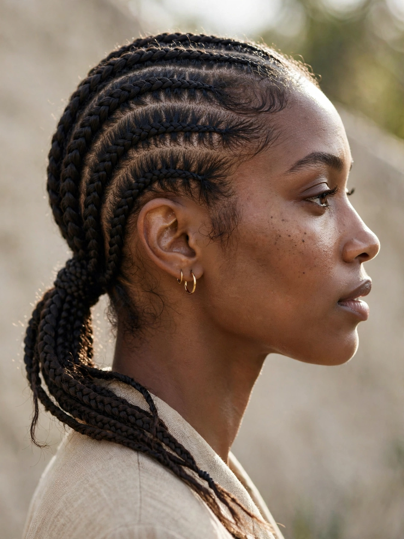 Classic Sleek Cornrow Ponytail