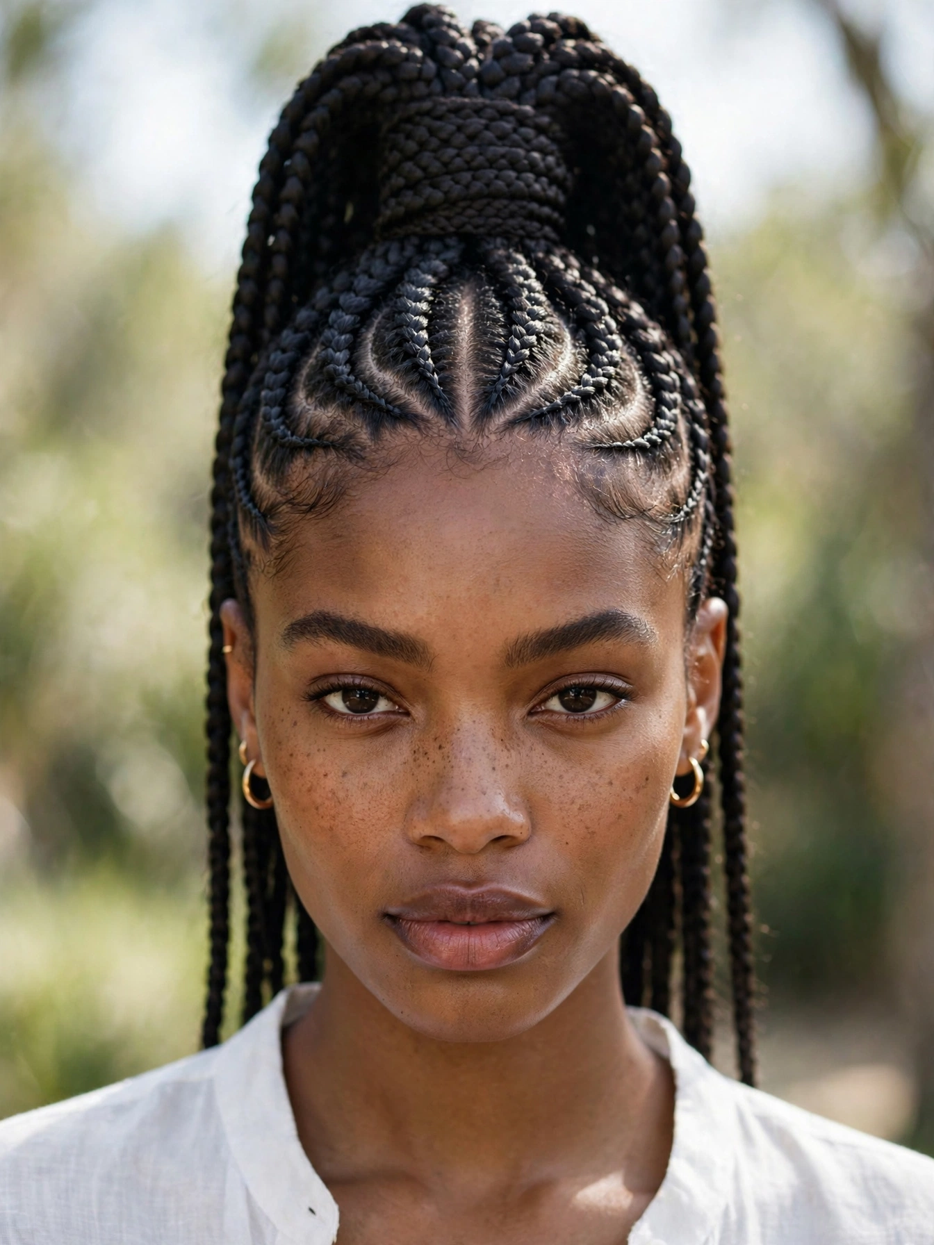 Straight-Back Cornrow Ponytail