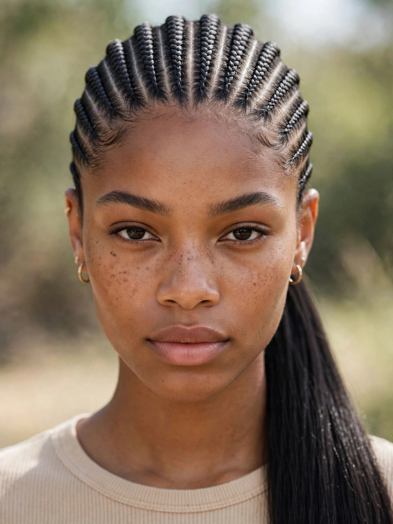 Low Cornrow Ponytail