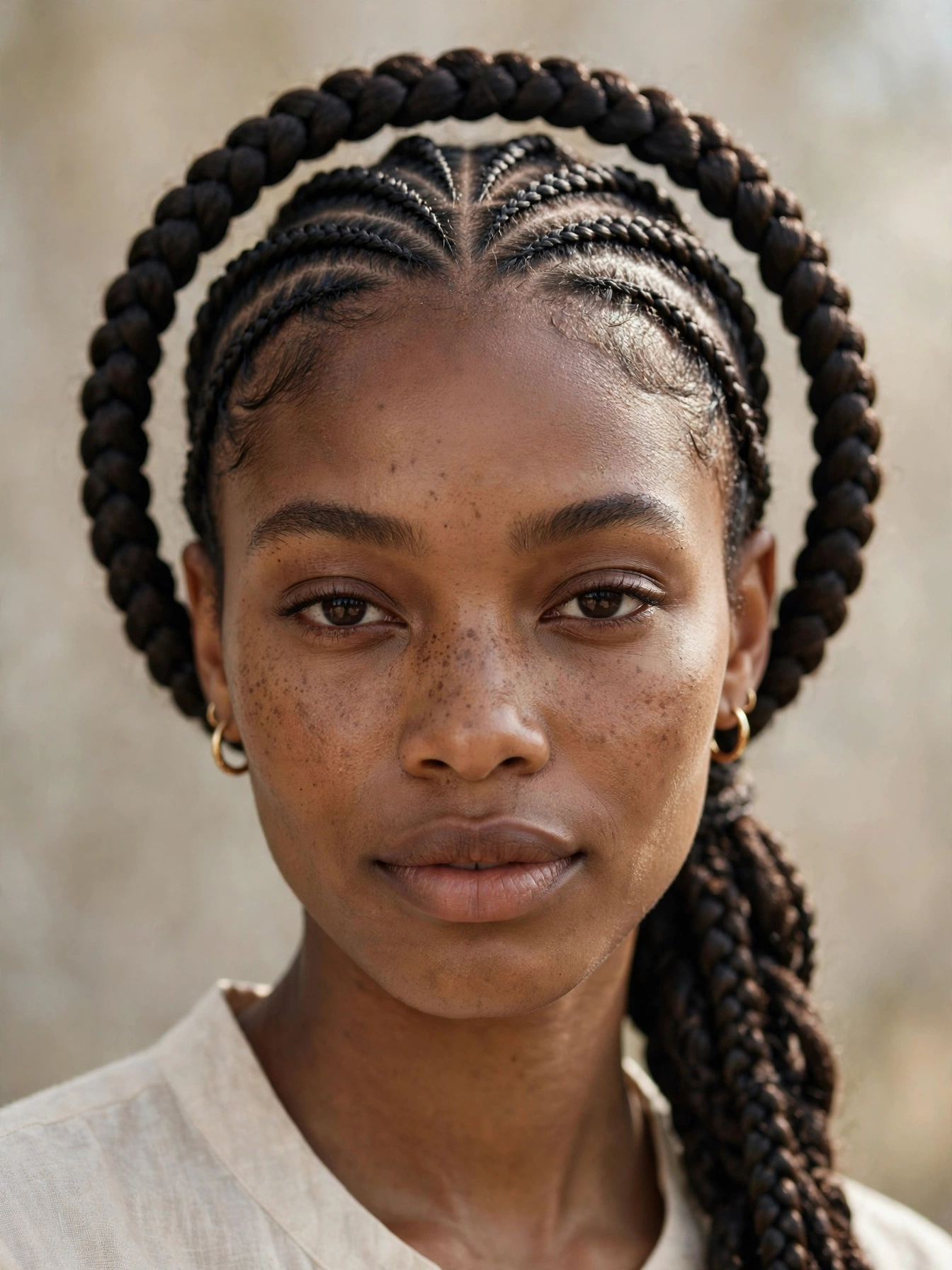 Halo Cornrow Ponytail